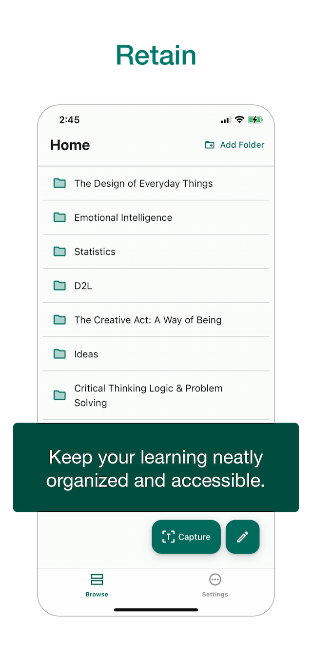 Retain knowledge
